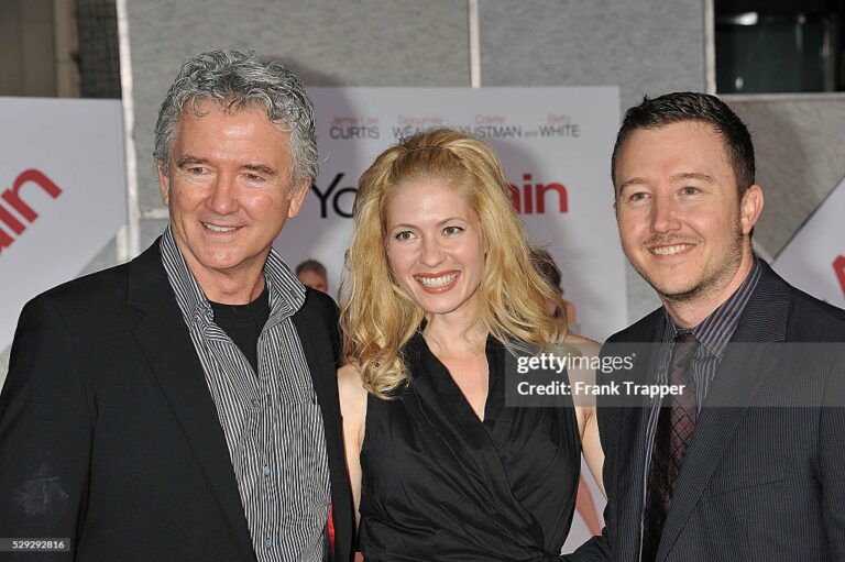 Actor Patrick Duffy and son Padraic Duffy with his wife arrive at the premiere of Touchstone Pictures' "You Again" held at the El Capitan Theater in Hollywood. (Photo by Frank Trapper/Corbis via Getty Images)