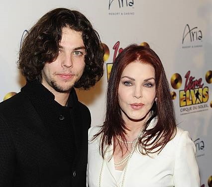 LAS VEGAS - FEBRUARY 19: Actress Priscilla Presley (R) ex-wife of Elvis Presley, and her son Navarone Garibaldi arrive at the world premiere of Cirque du Soleil's 'Viva ELVIS' production at Aria Resort & Casino at CityCenter February 19, 2010 in Las Vegas, Nevada. (Photo by Steven Lawton/FilmMagic)