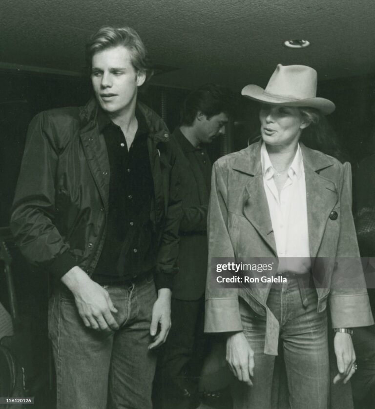 Actor Al Corley and actress Linda Evans attending 39th Birthday Party for Bo Hopkins on February 7, 1981 at the Continental Hyatt Hotel in Century City, California. (Photo by Ron Galella/Ron Galella Collection via Getty Images)