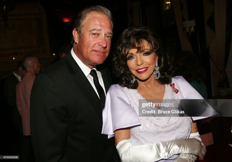 NEW YORK, NY - MAY 04: John James and Joan Collins (who co-starred on "Dynasty" together) pose at the Friars Club salute to Joan Collins at The Friars Club on May 4, 2015 in New York City. (Photo by Bruce Glikas/FilmMagic)