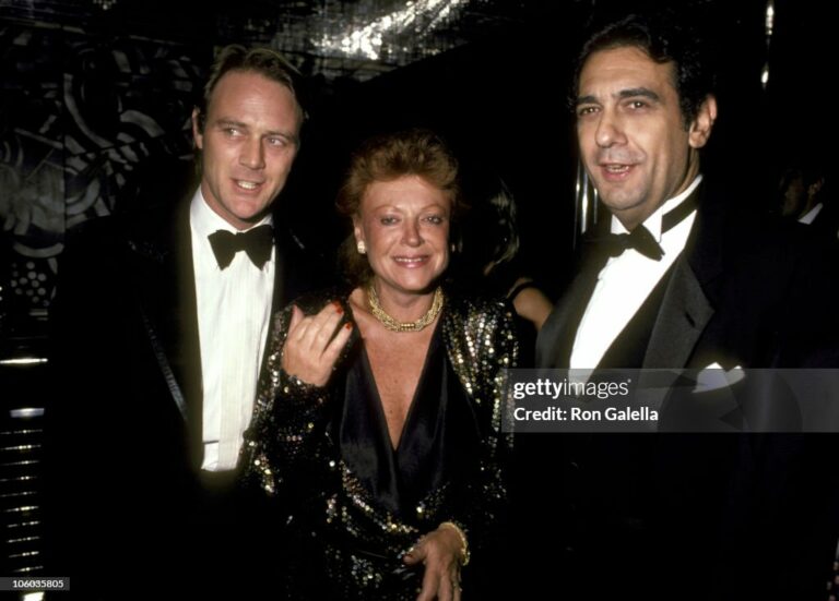 Christopher Cazenove, Regine, and Placido Domingo Heat & Dust New York City Premiere - After Party (Photo by Ron Galella/Ron Galella Collection via Getty Images)