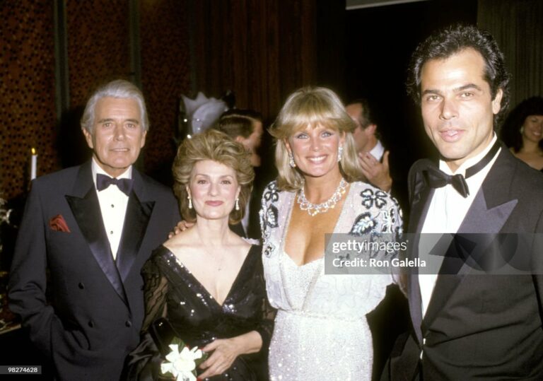 John Forsythe and Wife Julie Warren, and Linda Evans and George Santo Pietro (Photo by Ron Galella/Ron Galella Collection via Getty Images)