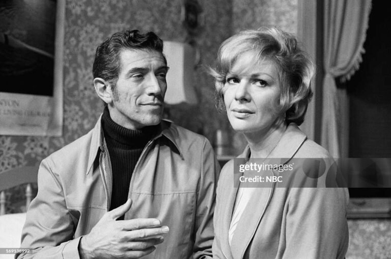 THE BELL SYSTEM FAMILY THEATRE -- "The Trouble with People" -- Pictured: (l-r) Joseph Campanella as Detective, Renee Taylor as Lure in "The Night Visitor" -- (Photo by: Art Selby & Al Levine/NBCU Photo Bank/NBCUniversal via Getty Images via Getty Images)