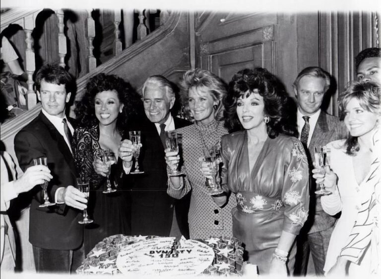 DYNASTY cast celebrate their 150th episode on the set at the Warner Hollywood Studio, Sept. 25, 1986 (Photo by Scott Downie)