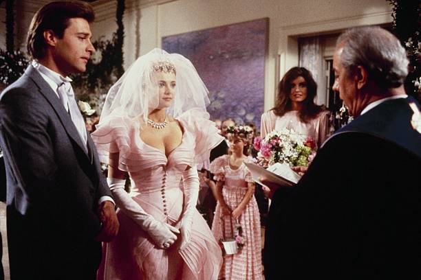 THE COLBYS - "The Wedding" - Airdate March 20, 1986. (Photo by ABC Photo Archives/Disney General Entertainment Content via Getty Images) JOHN JAMES;EMMA SAMMS;IAN ABERCROMBIE