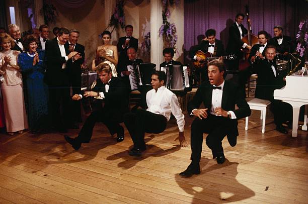 THE COLBYS - "The Gala" - Airdate October 30, 1986. (Photo by ABC Photo Archives/Disney General Entertainment Content via Getty Images) MAXWELL CAULFIELD;ADRIAN PAUL;JOHN JAMES