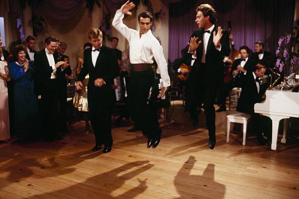 THE COLBYS - "The Gala" - Airdate October 30, 1986. (Photo by ABC Photo Archives/Disney General Entertainment Content via Getty Images) MAXWELL CAULFIELD;ADRIAN PAUL;JOHN JAMES