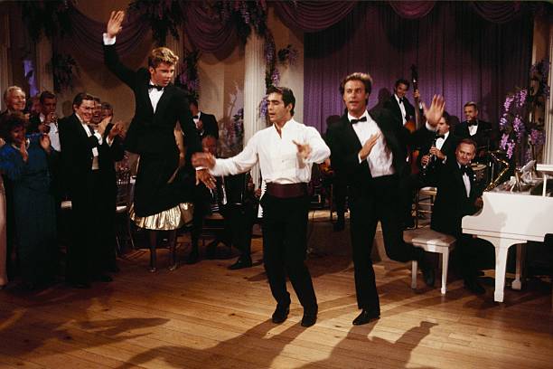 THE COLBYS - "The Gala" - Airdate October 30, 1986. (Photo by ABC Photo Archives/Disney General Entertainment Content via Getty Images) MAXWELL CAULFIELD;ADRIAN PAUL;JOHN JAMES
