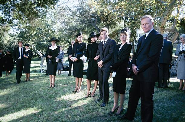THE COLBYS - "The Legacy" - Airdate January 8, 1987. (Photo by ABC Photo Archives/Disney General Entertainment Content via Getty Images) JOHN JAMES;EMMA SAMMS;STEPHANIE BEACHAM;TRACY SCOGGINS;KIM MORGAN GREENE;MAXWELL CAULFIELD;KATHERINE ROSS;CHARLTON HESTON