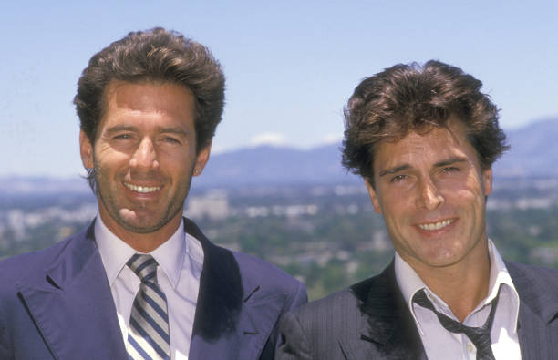 Actors Jack Scalia and James Healey attend the Soap Opera Festival on May 30, 1988 at Universal Studios in Universal City, California. (Photo by Ron Galella, Ltd./Ron Galella Collection via Getty Images)