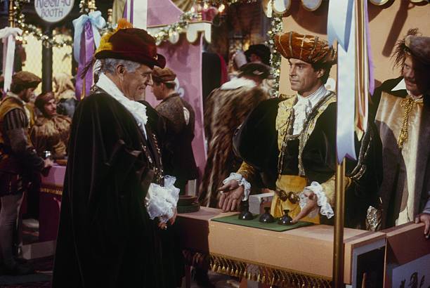 DYNASTY - "The Fair" - Airdate December 9, 1987. (Photo by ABC Photo Archives/Disney General Entertainment Content via Getty Images) JOHN FORSYTHE;JAMES HEALEY