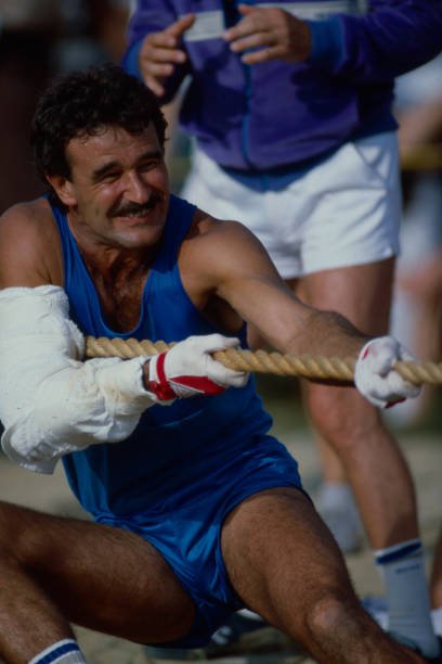 Malibu, CA - 1983: Geoffrey Scott appearing on the ABC tv special 'Battle of the Network Stars XIV', at Pepperdine University. (Photo by Bob Long /American Broadcasting Companies via Getty Images)