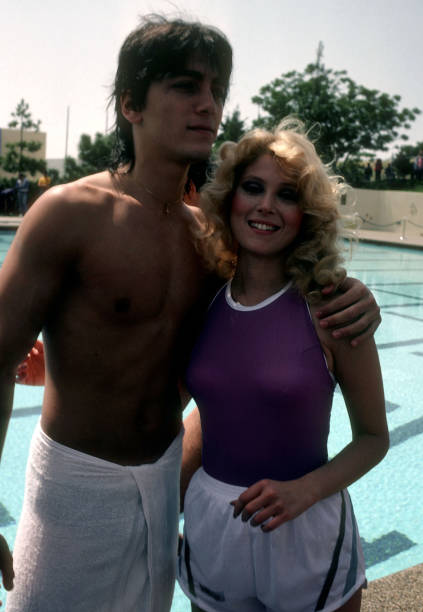 MALIBU, CA - APRIL 23:   Actor Scott Baio and actress Audrey Landers attend the "Battle of the Network Stars XIV"  Television Competition Special on April 23, 1983 at Pepperdine University in Malibu, California. (Photo by Ron Galella/Ron Galella Collection via Getty Images)