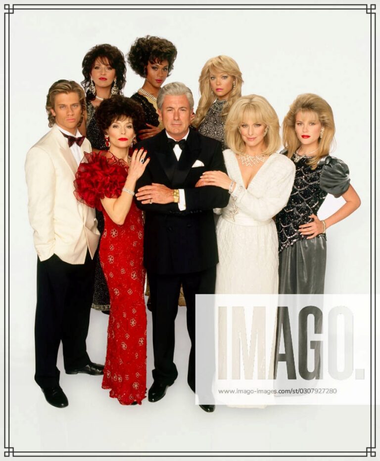 The cast of Dynasty: The Making Of A Guilty Pleasure from ABC 3027, Dynasty: The Making Of A Guilty Pleasure offers a satirical yet poignant look at how the phenomenally successful show, which ran from 1981-1989 on ABC, reflected the Reagan years of excess and glamour. The cast pictured L-R: Rel Hunt, Victoria Jiaregan, Alice Krige  Alexis Carrington, Karen Headly, Bart John Blake Carrington, Holly Brisley, Melora Hardin Krystle Carrington, Rachel Taylor. Yet behind-the-scenes, success had some side effects. The stars began demanding bigger and bigger salaries, and the show s budget ballooned, making it one of the most expensive programs on television at the time. The telefilm tells of the sometimes desperate and frequently hil PUBLICATIONxNOTxINxUKxFRAxUSA Copyright: xBobxD Amicox xABCx/xAvalonx 0518682864